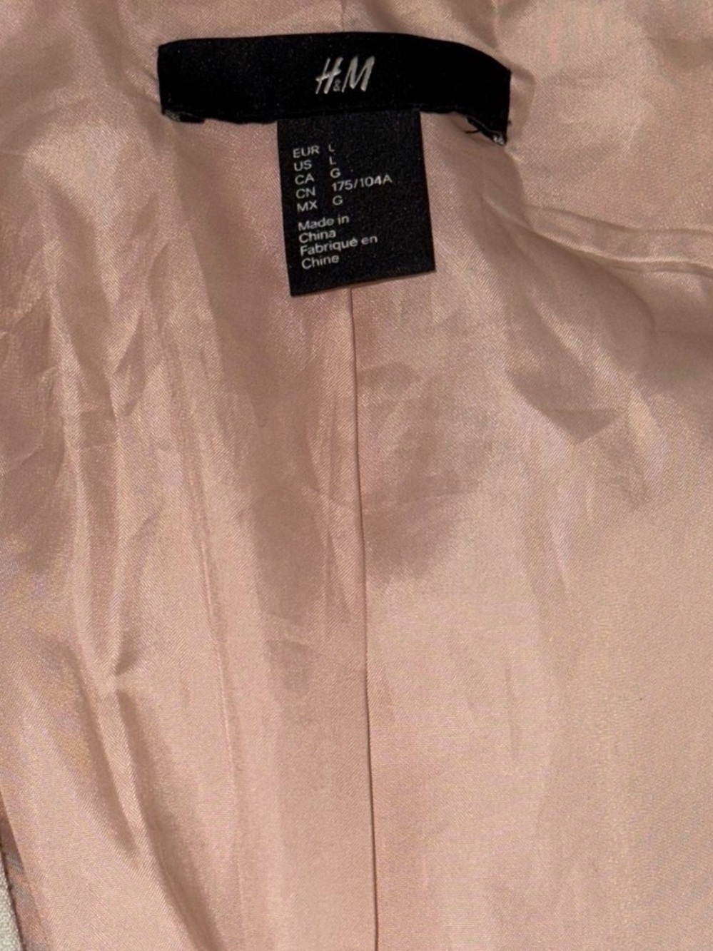 H&M Pink Peach Long Crane-Print Open Kimono Blazer Jacket Large - Picture 6 of 8